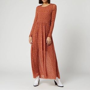 Free People Hello and Goodbye long sleeve midi dress, size small